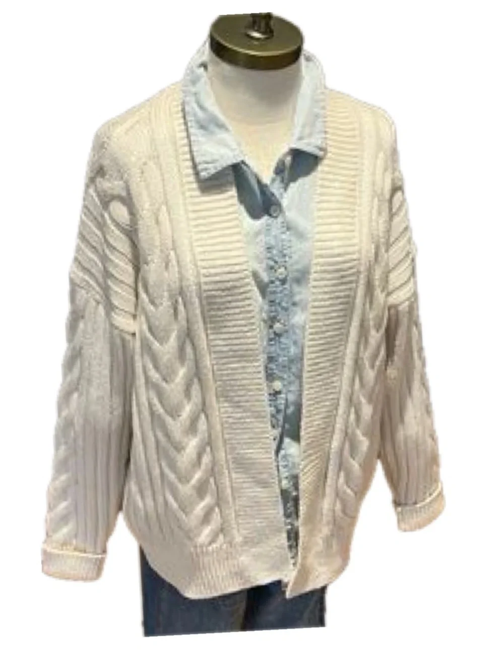 Banana Republic Cable Knit Chunky Cardigan. Medium - Picture 1 of 7